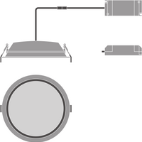 LED Downlight Alu DN200 25W 2250 lumens 3000K Warm White 215mm IP44
