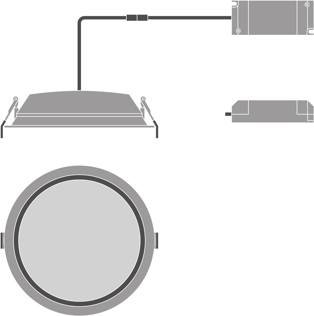 LED Downlight Alu DN200 25W 2250 lumen 3000K Varmvit 215mm IP44