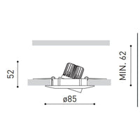 Lcb LED recessed downlight dimmable 5W replaces 50W 4000K clear white light