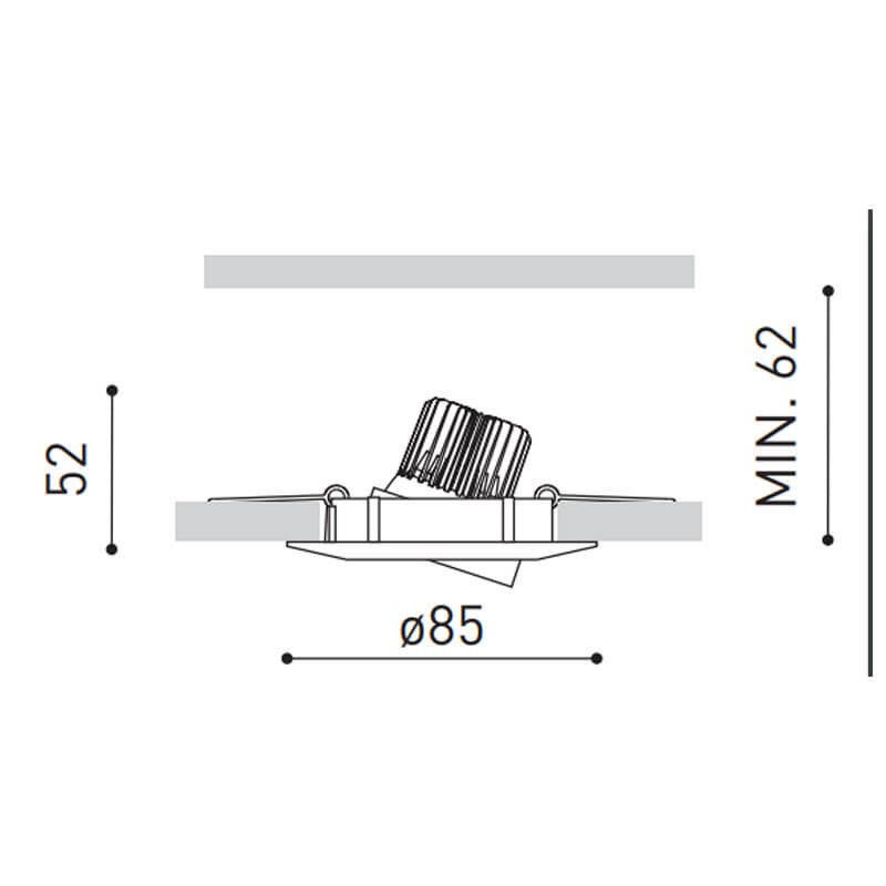 Lcb LED recessed downlight dimmable 5W replaces 50W 4000K clear white light