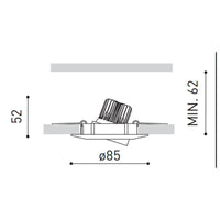LCB LED infälld spot 10.5W 3000K 220-240V IP20 CRI 80 Philips chip flimmerfri CE RoHS 83mm håltagning