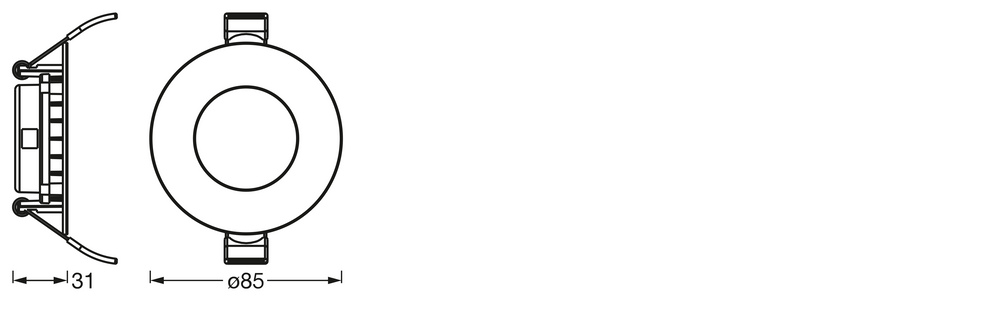 LED Infälld Downlight Slim Vit 4.5W 240 lumen 6500K Dagsljus 110° Utskärning 72mm 85mm