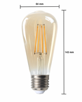LCB LED filament lamp E27 ST64 4W dimmable 2200K extra warm white replacement for 40W with Philips chip