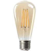 lcb led glödtråds glödlampa e27 st64 6w 2200k extra varmvit ljus