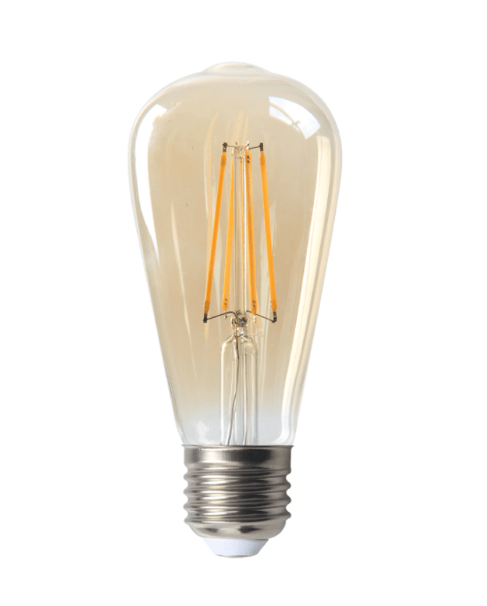 lcb led glödtråds glödlampa e27 st64 6w 2200k extra varmvit ljus