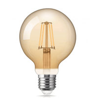 lcb led filamentlampa e27 g125 4w 2200k extra varmvit ljus xl glob