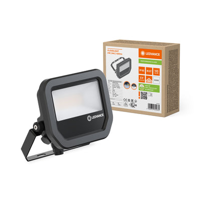 LED Strålkastare Aluminium Svart 8W 1200 lumen 4000K IP66 symmetrisk ljusbild