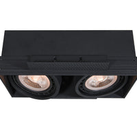 Lucide trimless black recessed spotlight with 2xGU10 fittings for stylish interior lighting
