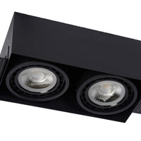 Lucide trimless black recessed spotlight with 2xGU10 fittings for stylish interior lighting