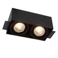 Lucide trimless black recessed spotlight with 2xGU10 fittings for stylish interior lighting