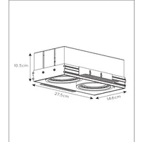 Lucide trimless black recessed spotlight with 2xGU10 fittings for stylish interior lighting