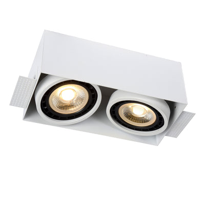 Lucide trimless infälld spotlight 2xGU10 Vit, aluminiumhölje, LED-kompatibel 50W, IP20, CE RoHS