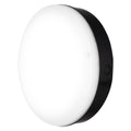 LED Vägglampa Bulkhead med Sensor, 10W 800 lumen, 3000K Varmvit, IP65 IK10, Svart Ø250MM