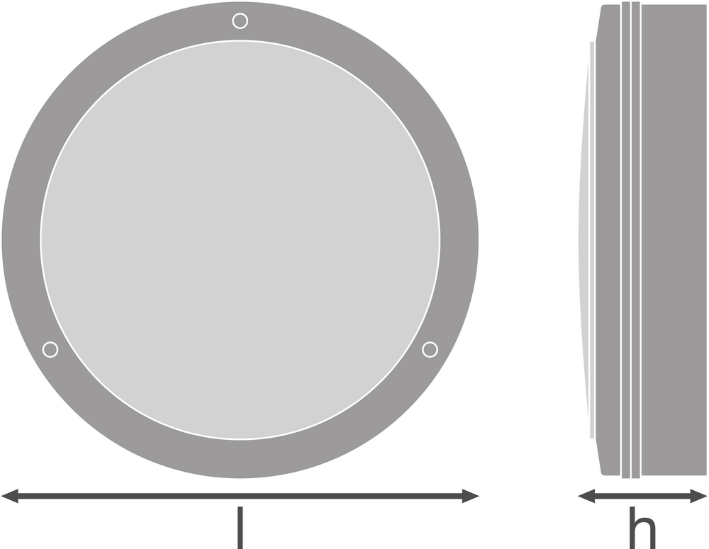 LED Vägglampa Bulkhead med Sensor, 10W 800 lumen, 3000K Varmvit, IP65 IK10, Svart Ø250MM