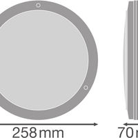 LED Vägglampa Bulkhead med Sensor, 10W 800 lumen, 3000K Varmvit, IP65 IK10, Svart Ø250MM