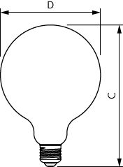 Philips MASTER Value LED Lampa E27 G120 Klar 5.9W 2700K 806 lumen CRI 90 dimbar