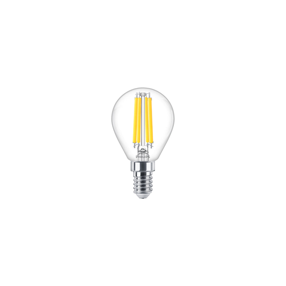 Philips LED Lustre Bulb E14 P45 3.4W 40W Equivalent 2700K Warm White 470 lumens Clear CRI 90 Dimmable