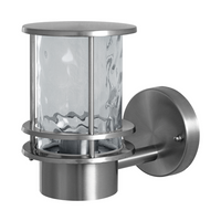 Ledvance ENDURA Classic Post Up E27 utomhus vägglampa, rostfritt stålhölje, klart glasdiffusor, IP44