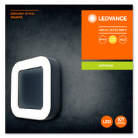 Ledvance ENDURA Style Square LED vägglampa 13.5W 3000K Mörkgrå IP44 IK07 utomhus utanpåliggande