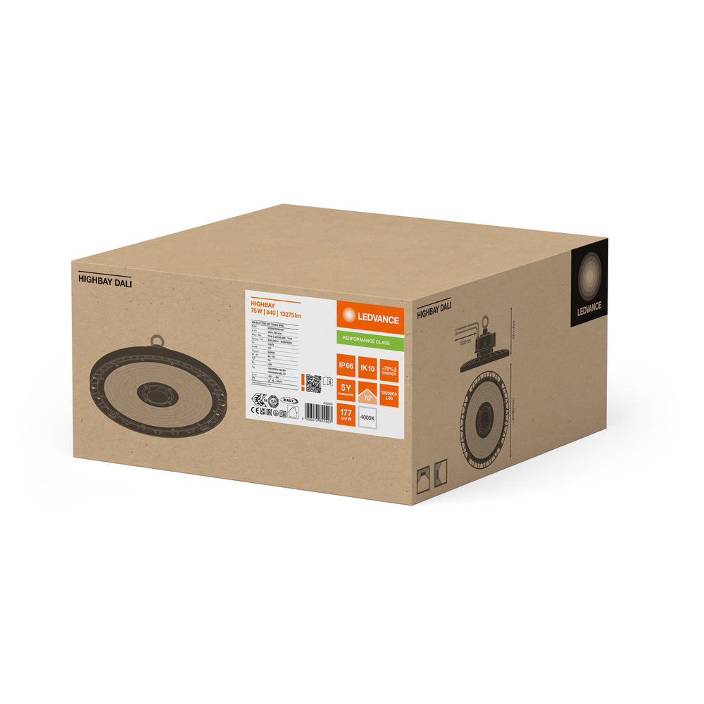 Ledvance HIGH BAY DALI GEN 5 LED 75W 4000K 13275 lumens 70° Black IP66 IK10 Aluminum Industrial Lighting