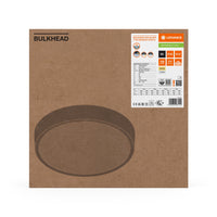 Ledvance LED Bulkhead Rund 300mm 17W IP65 IK10 2270 lumen 3000K 4000K Svart Ytmonterad Utomhusbelysning