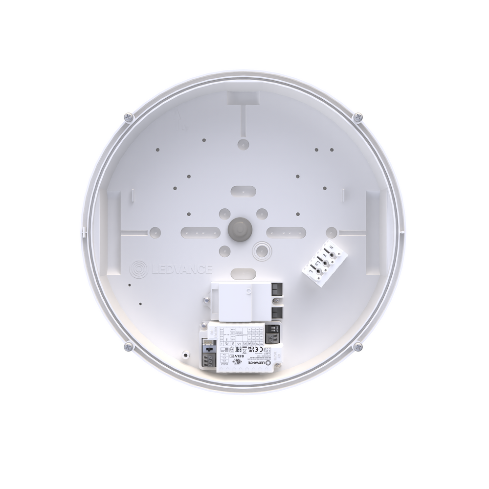 Ledvance LED Bulkhead Rund 300mm 17W IP65 IK10 2270 lumen 3000K 4000K Svart Ytmonterad Utomhusbelysning