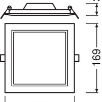 Ledvance LED Downlight Slim Square 12W 3000K Varmvit Infälld Tak IP20 1020 lumen Vit