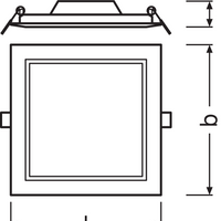Ledvance LED Downlight Slim Square 12W 3000K Varmvit Infälld Tak IP20 1020 lumen Vit