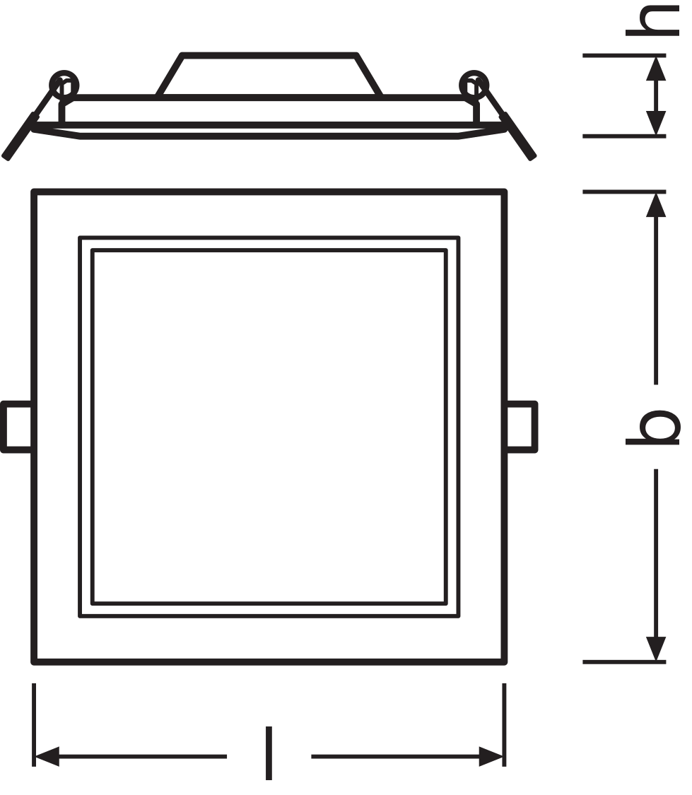 Ledvance LED Downlight Slim Square 12W 3000K Varmvit Infälld Tak IP20 1020 lumen Vit