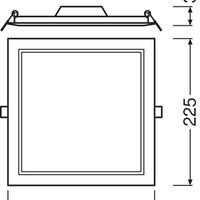 Ledvance LED Infälld Downlight Slim Square 210 18W 6500K 1530 lumen IP20 Vit Inomhus Taklampa