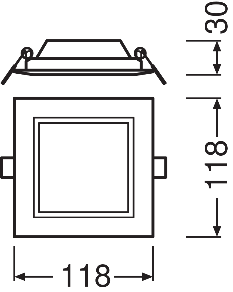 Ledvance LED Downlight Slim Square 6W 6500K Vit Infälld Takarmatur IP20 430 lumen 118x118mm