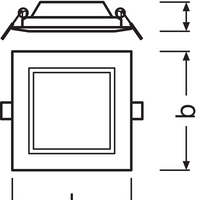 Ledvance LED Downlight Slim Square 6W 6500K Vit Infälld Takarmatur IP20 430 lumen 118x118mm