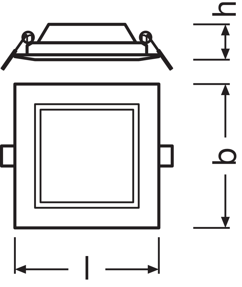 Ledvance LED Downlight Slim Square 6W 6500K Vit Infälld Takarmatur IP20 430 lumen 118x118mm