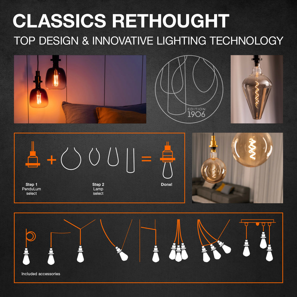 Ledvance Vintage 1906 LED Globe E27 Dimmable 6.5W 2400K Gold 725 lumens IP20 Glass Finish