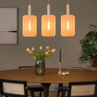 Lucide CORINA LED bordslampa, 3xE27, dimbar, justerbar textilskärm, 185cm kräm inomhusbelysning