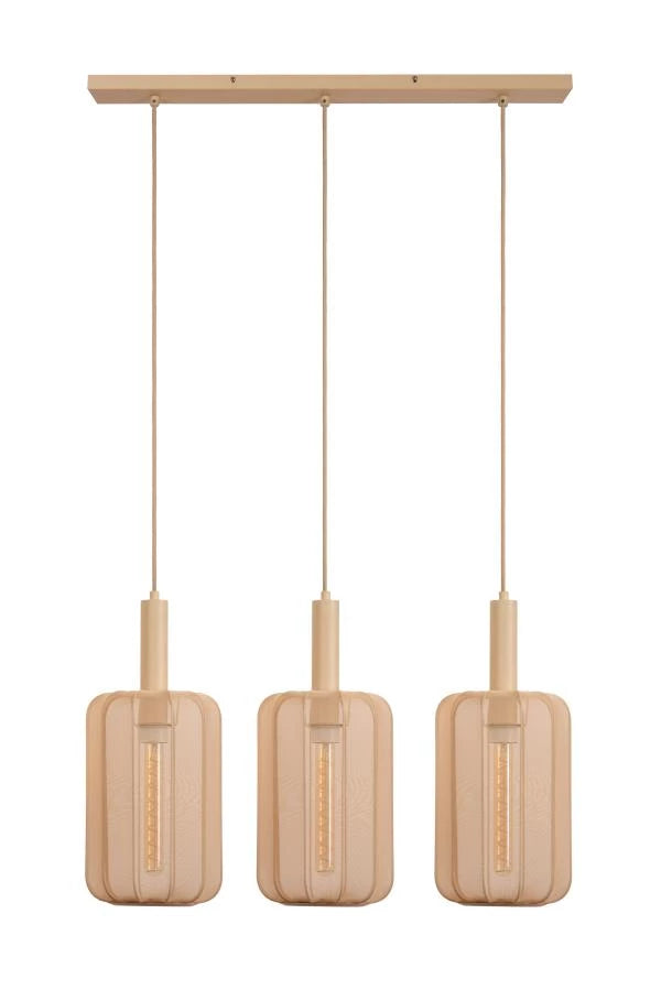 Lucide CORINA LED bordslampa, 3xE27, dimbar, justerbar textilskärm, 185cm kräm inomhusbelysning