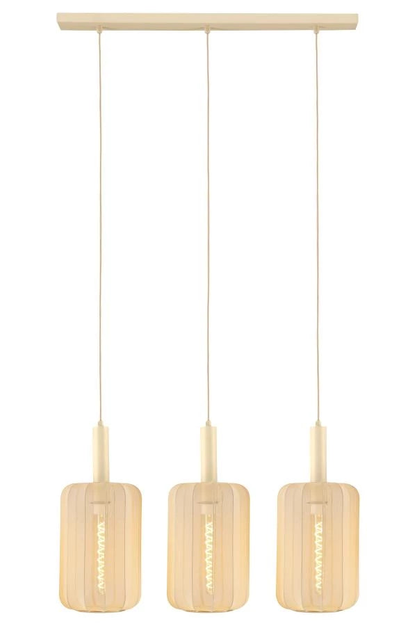 Lucide CORINA LED bordslampa, 3xE27, dimbar, justerbar textilskärm, 185cm kräm inomhusbelysning