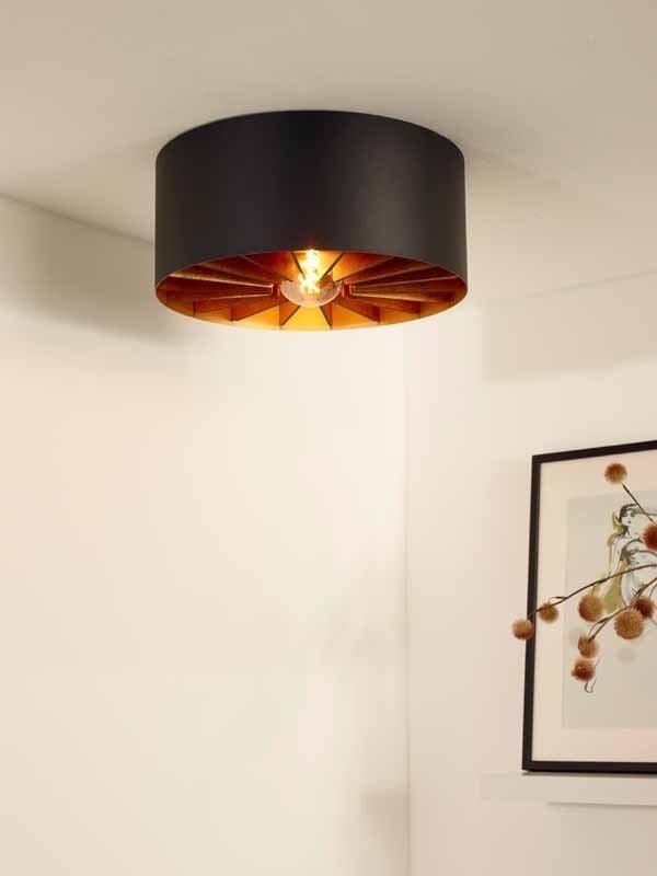 Lucide Zidane taklampa Ø40 cm 1xE27 svart LED ingen dimning