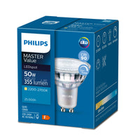 Philips MASTER Value LED Spot GU10 3.7W 2200-2700K Warm Glow 270 lumen 36° Strålvinkel Dimbar 220-240V