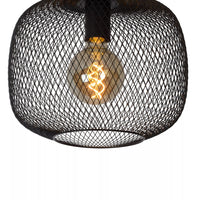 Lucide plafonniere MESH 30cm E27 sockel svart - Ø30cm modern taklampa med hållbar aluminium, IP20, CE-certifierad