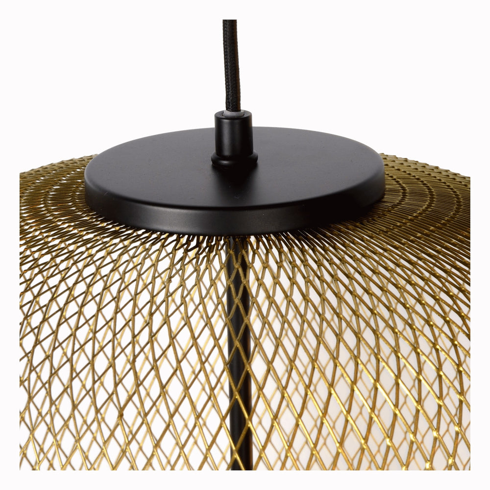 Lucide LED-hänglampa MESH Ø35cm E27 armatur, matt guld/mässing, modern taklampa