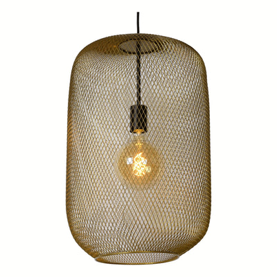 Lucide LED-hänglampa MESH Ø35cm E27 armatur, matt guld/mässing, modern taklampa