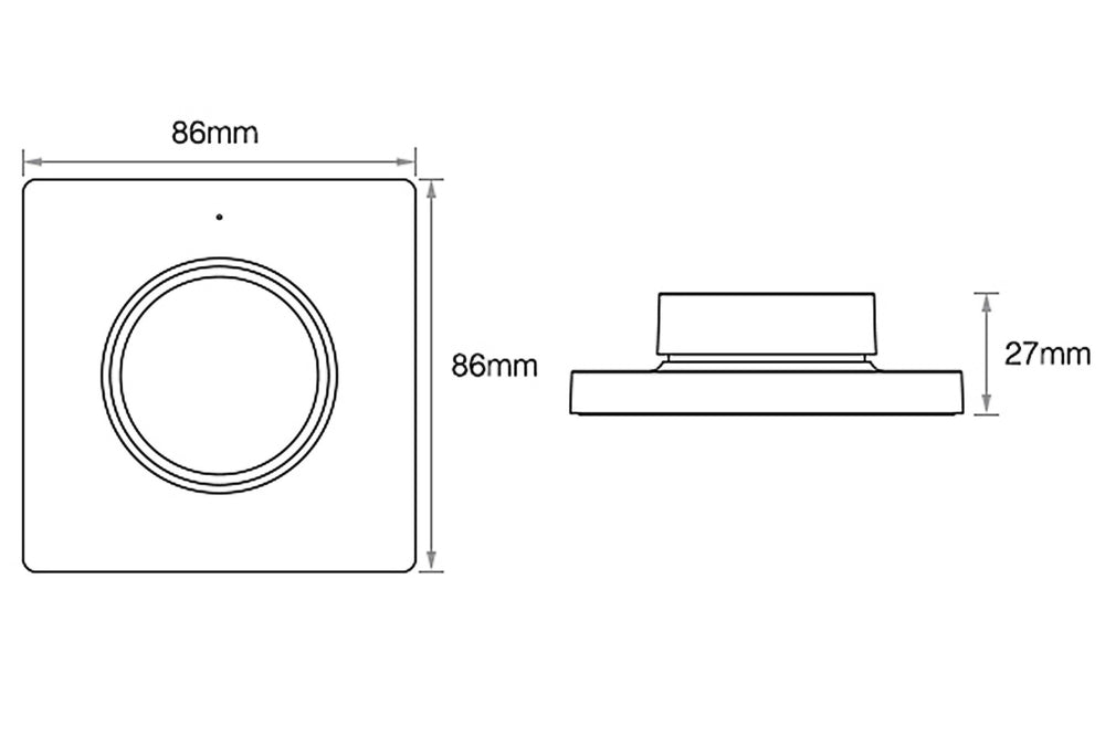Mi-Light trådlös dimmer väggkontroll CCT vit 220-240V IP20