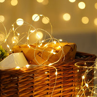 Modee LED julgransslinga 100 LED 5m koppartråd varmvit 3000K batteridriven IP20 inomhus
