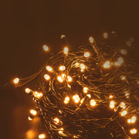 Modee LED Christmas String Light 200LED 20m Warm White with Adapter IP44 Green Wire