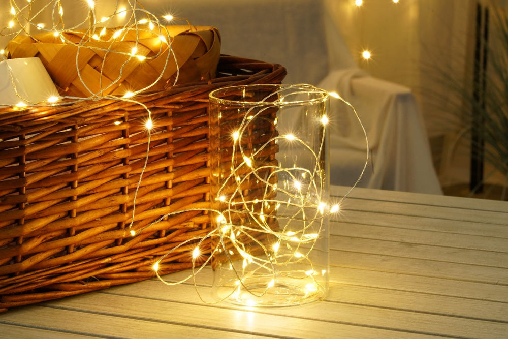 Modee LED Christmas String Light Copper Wire 100LED 10m Warm 3000K Battery Powered IP20 Indoor