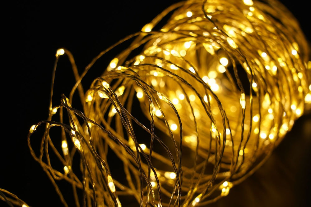 Modee LED Christmas String Light Copper Wire 100LED 10m Warm 3000K Battery Powered IP20 Indoor