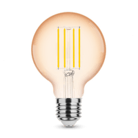 Modee LED Filament Amber Globe G80 4W E27 1800K 360 lumens 320° Glass Bulb Non-Dimmable