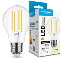 Modee LED Filament Lampa A60 8W E27 4000K 1055 lumen 360° Dimbar Glas IP20