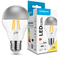 Modee LED Filamentlampa A60 E27 4W 2700K 400 lumen 320° Silver Topp Glas Ej dimbar